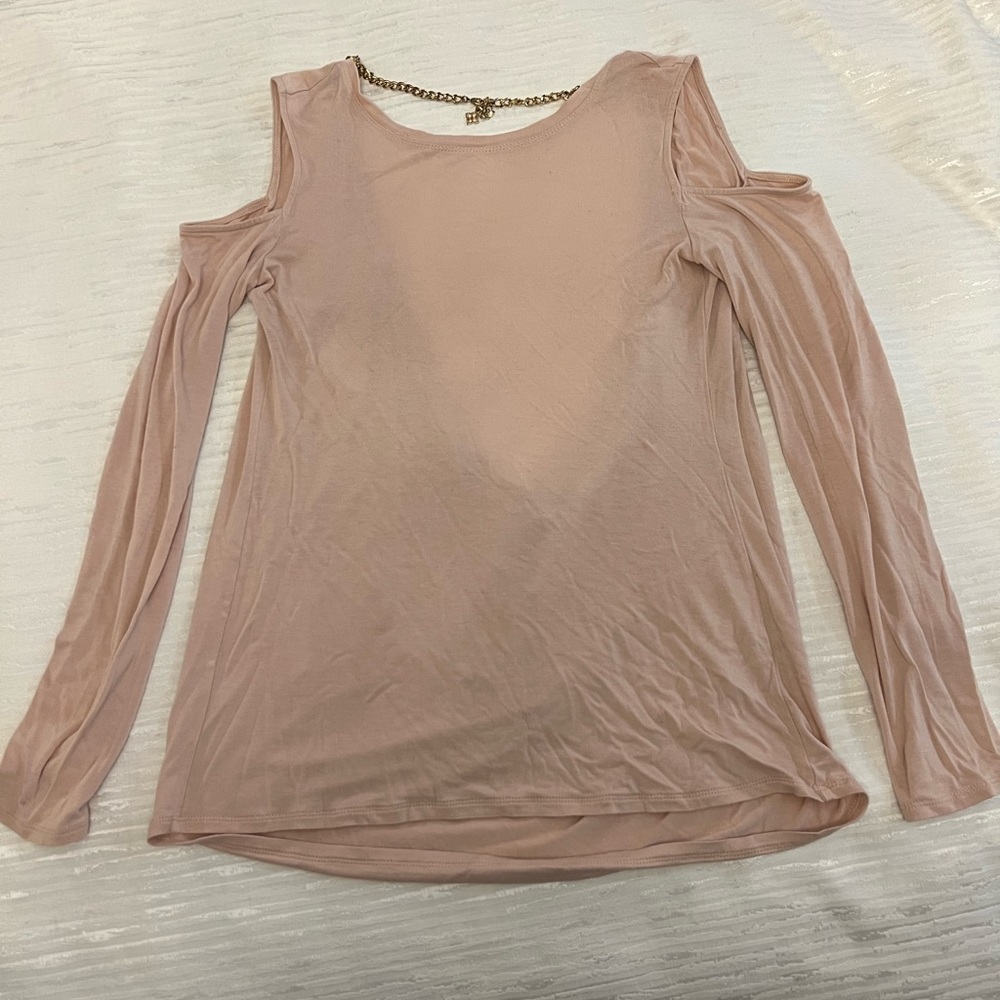 BCBG backless top with gold chain